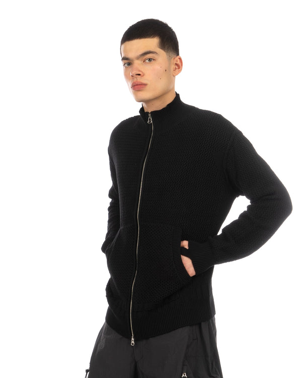 Nilmance | Knitted Tech Cardigan Black - Concrete