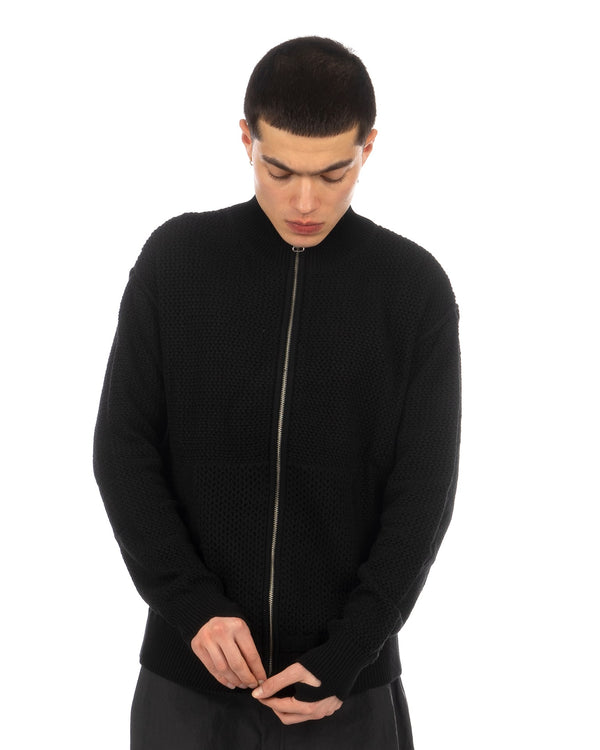 Nilmance | Knitted Tech Cardigan Black - Concrete