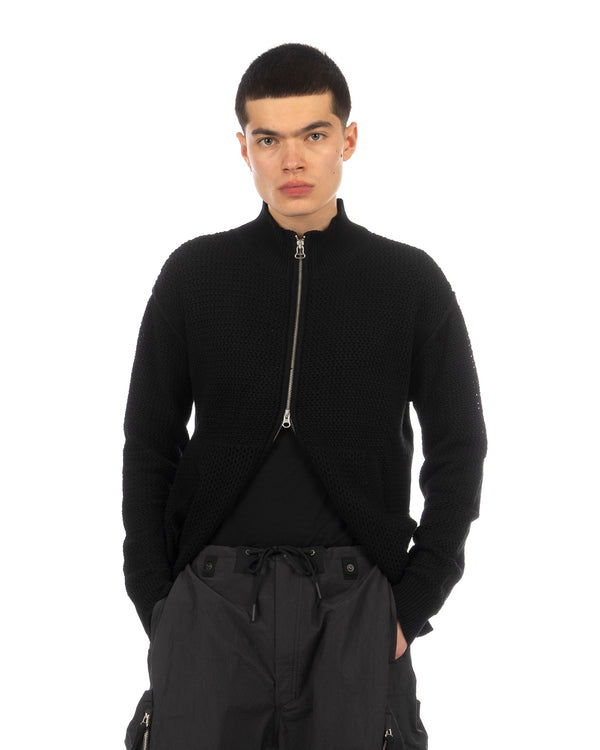 Nilmance | Knitted Tech Cardigan Black - Concrete