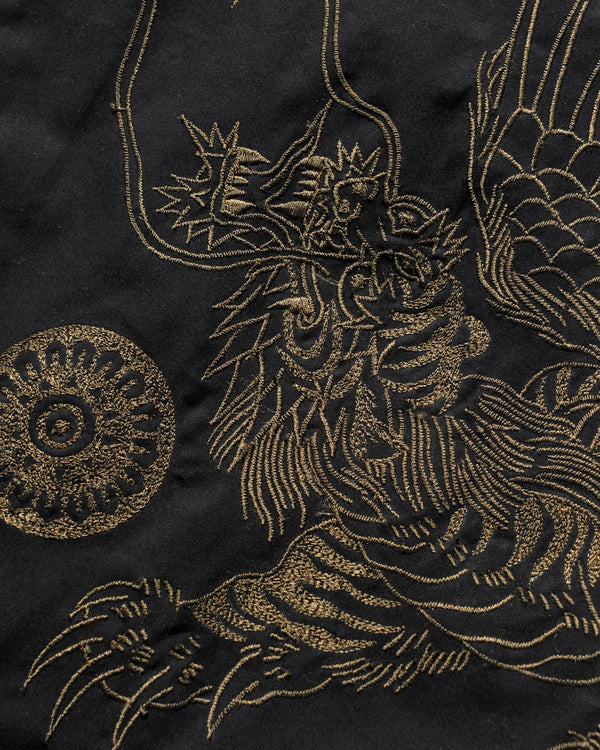 maharishi | 6093 Muay Thai Tiger Dragon Track Shorts Black - Concrete