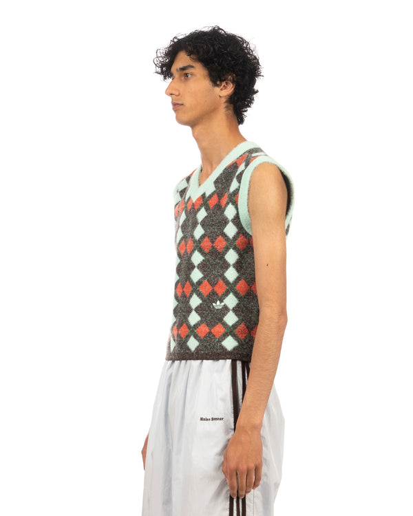 adidas | x Wales Bonner Knit Vest Clear Mint / Dark Brown - Concrete
