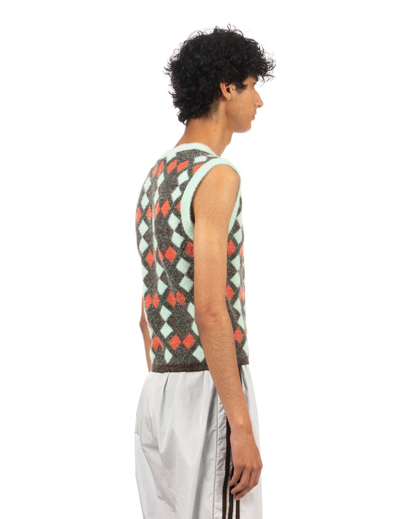 adidas | x Wales Bonner Knit Vest Clear Mint / Dark Brown - Concrete