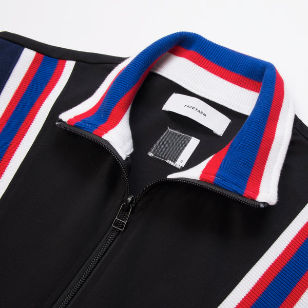 FACETASM | Rib Football Track Jacket Black - Concrete
