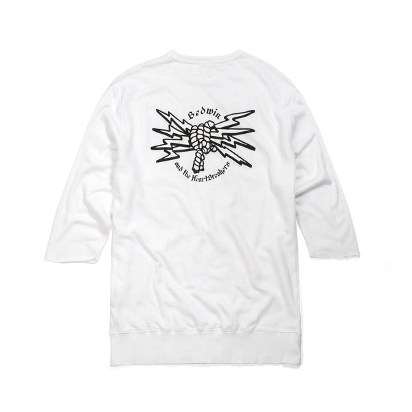 Bedwin & The Heartbreakers | 'Bradbury' 7/S Crew Neck Sweat White - Concrete