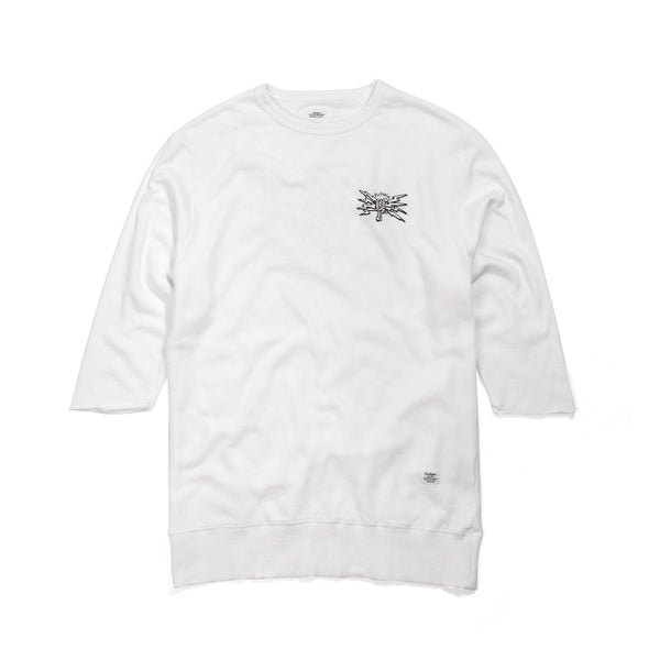 Bedwin & The Heartbreakers | 'Bradbury' 7/S Crew Neck Sweat White - Concrete