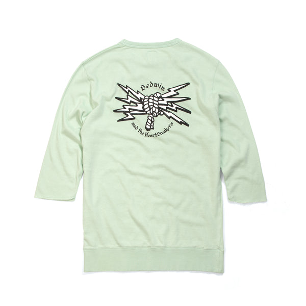 Bedwin & The Heartbreakers | 'Bradbury' 7/S Crew Neck Sweat Mint - Concrete