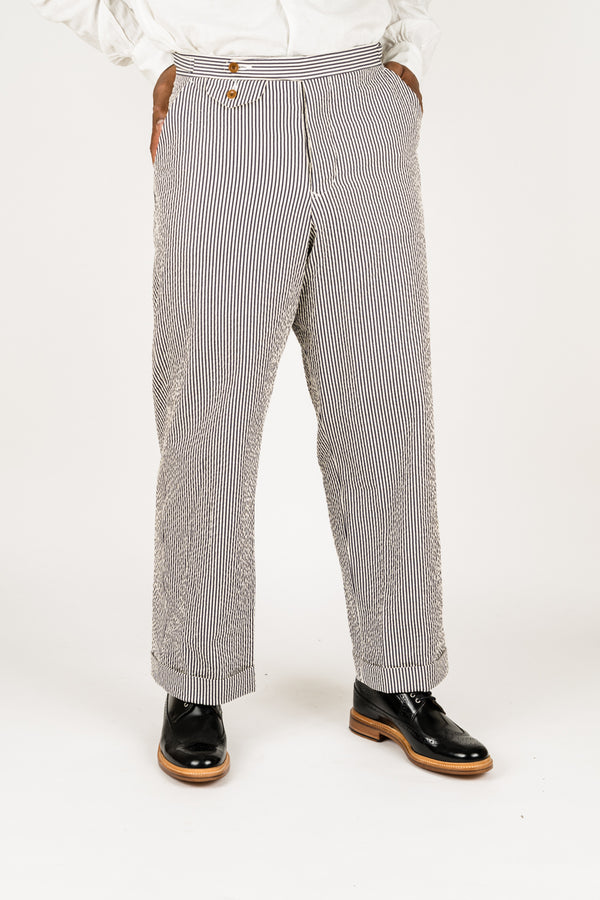 Haversack | Seersucker Stripe Pants Navy 861811-59 - Concrete