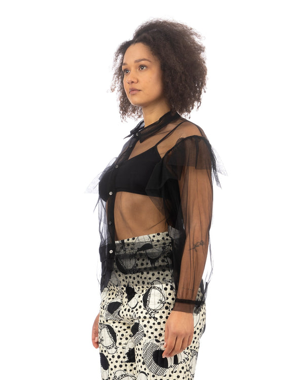 ANREALAGE | Spacesuit Tulle Blouse Black - Concrete