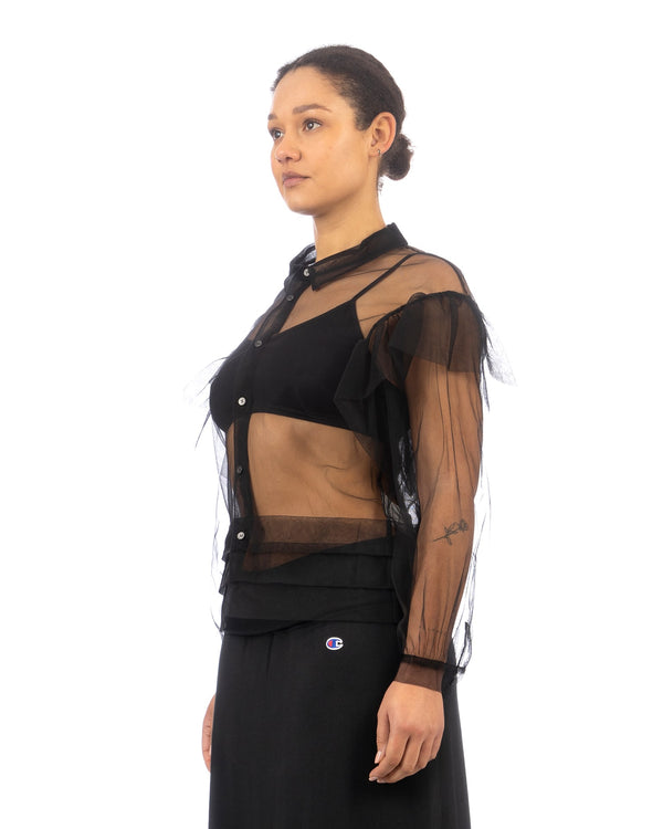 ANREALAGE | Spacesuit Tulle Blouse Black - Concrete