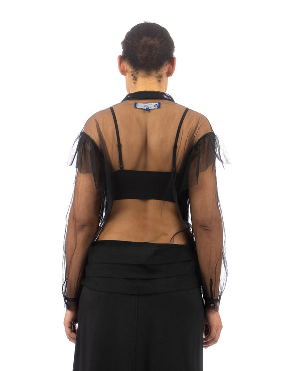 ANREALAGE | Spacesuit Tulle Blouse Black - Concrete