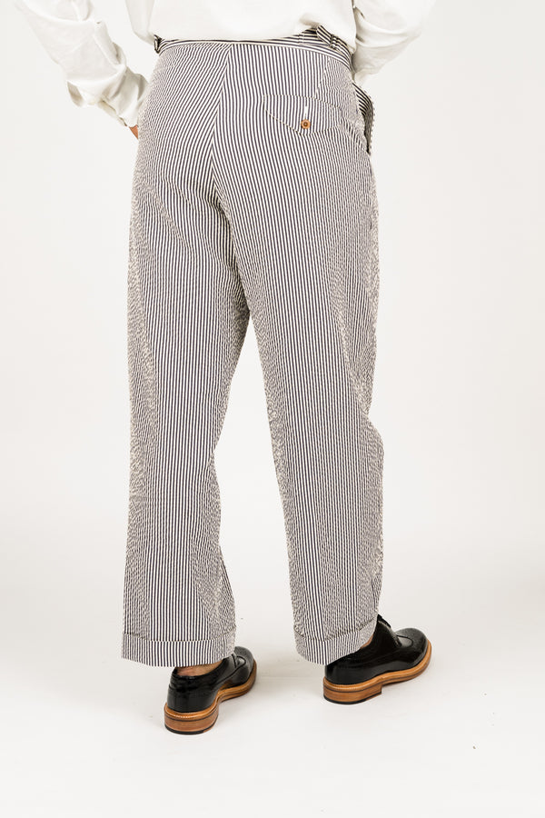 Haversack | Seersucker Stripe Pants Navy 861811-59 - Concrete
