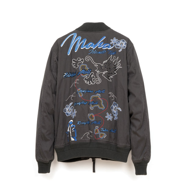 maharishi | Miltype Tour Jacket Island Tour Embroidery Charcoal - Concrete