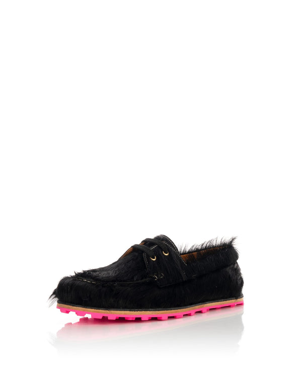Marni | Allacciata Long Hair Shoes Black / Pink - Concrete