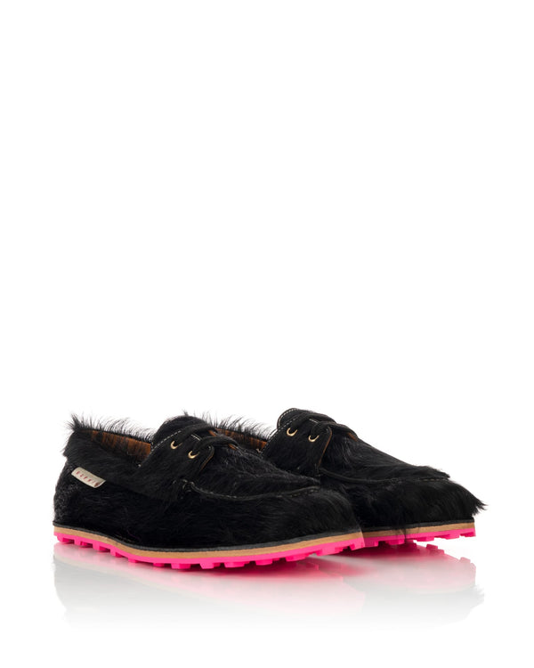 Marni | Allacciata Long Hair Shoes Black / Pink - Concrete