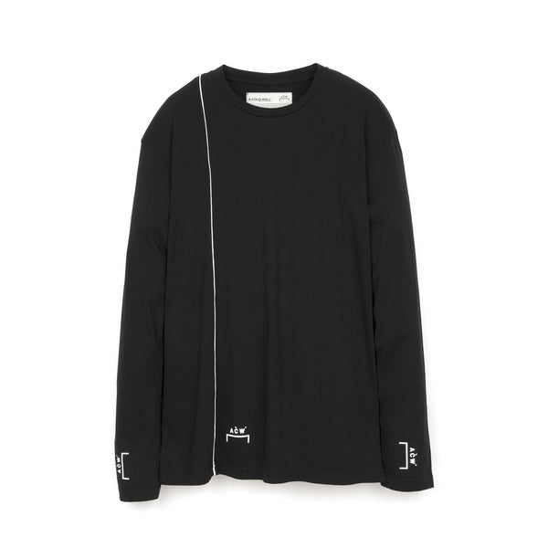 A-COLD-WALL* | Piping L/S T-Shirt w. Bracket Logo Black - Concrete