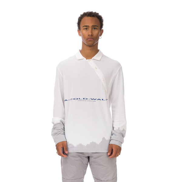 A-COLD-WALL* | Recut Polo Longsleeve Shirt White - Concrete
