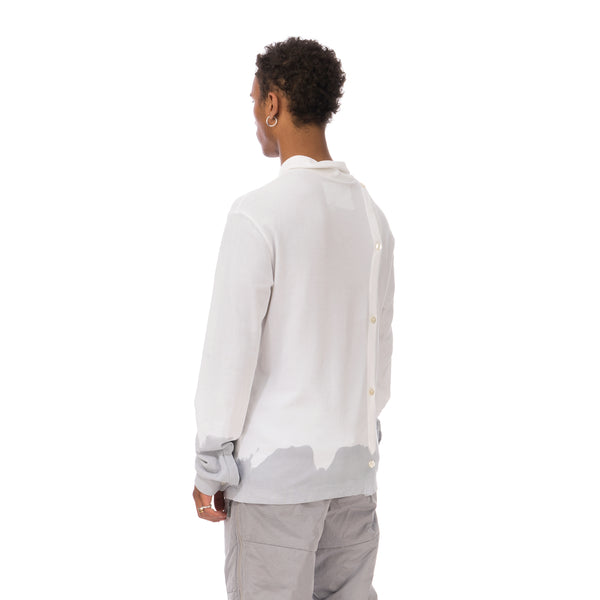 A-COLD-WALL* | Recut Polo Longsleeve Shirt White - Concrete
