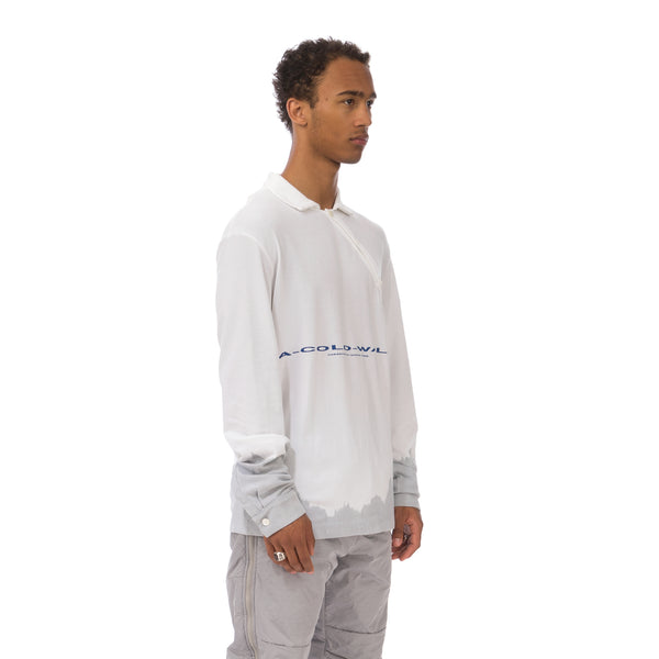 A-COLD-WALL* | Recut Polo Longsleeve Shirt White - Concrete