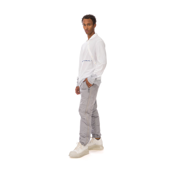 A-COLD-WALL* | Recut Polo Longsleeve Shirt White - Concrete