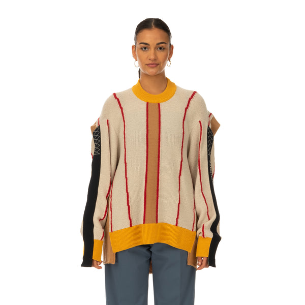 AMBUSH | Folding Crewneck Knit 2 Beige / Multi - Concrete