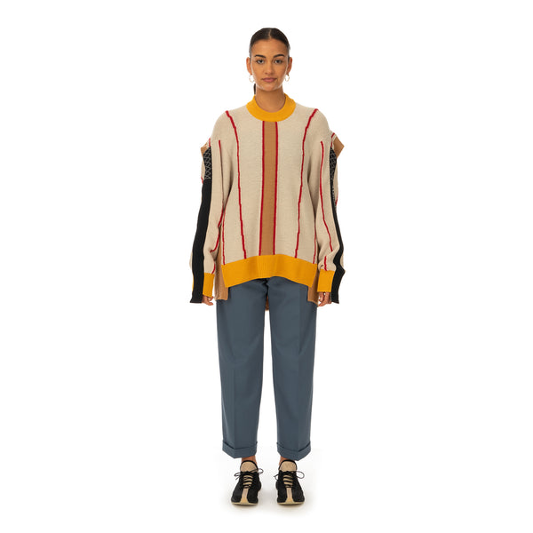 AMBUSH | Folding Crewneck Knit 2 Beige / Multi - Concrete