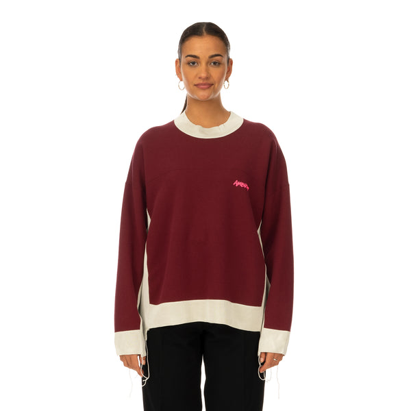 AMBUSH | Panel Sweatshirt Wine / Light Beige - Concrete