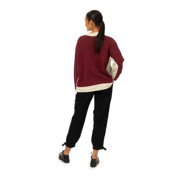 AMBUSH | Panel Sweatshirt Wine / Light Beige - Concrete