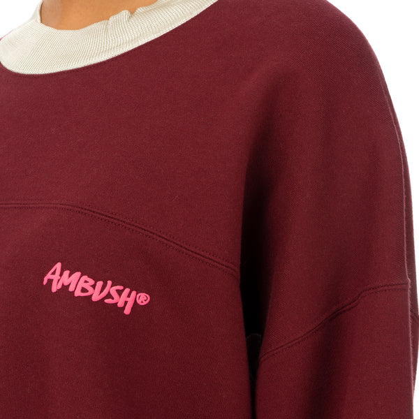 AMBUSH | Panel Sweatshirt Wine / Light Beige - Concrete