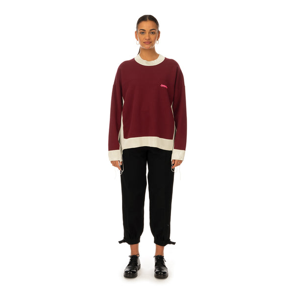 AMBUSH | Panel Sweatshirt Wine / Light Beige - Concrete