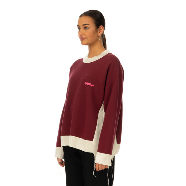 AMBUSH | Panel Sweatshirt Wine / Light Beige - Concrete