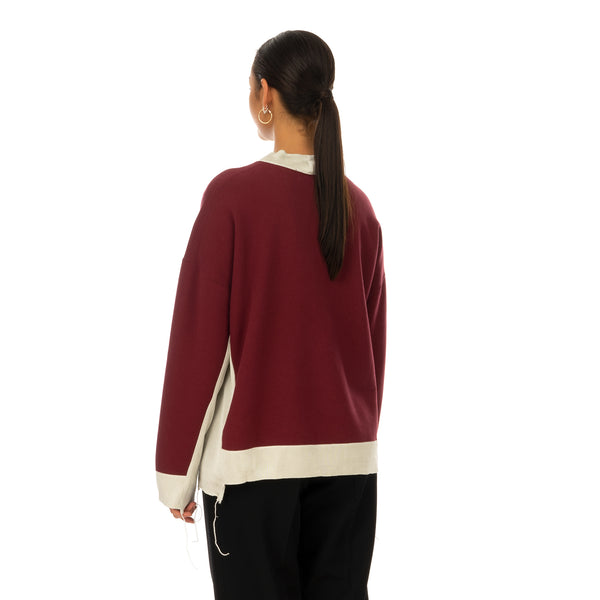 AMBUSH | Panel Sweatshirt Wine / Light Beige - Concrete