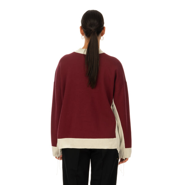 AMBUSH | Panel Sweatshirt Wine / Light Beige - Concrete