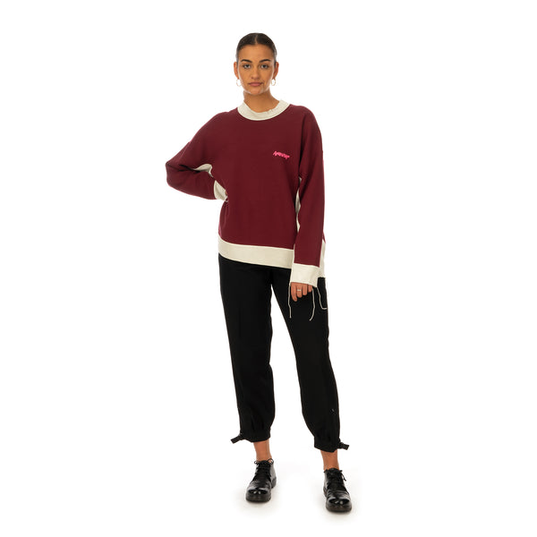 AMBUSH | Panel Sweatshirt Wine / Light Beige - Concrete