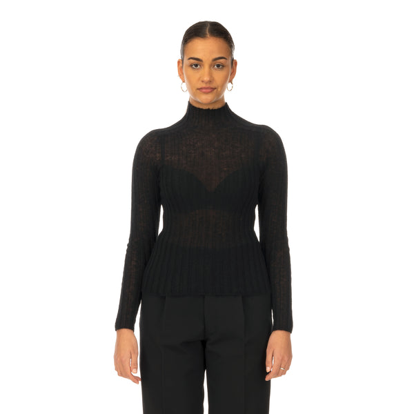 AMBUSH | W High Neck Knit Top Black - Concrete