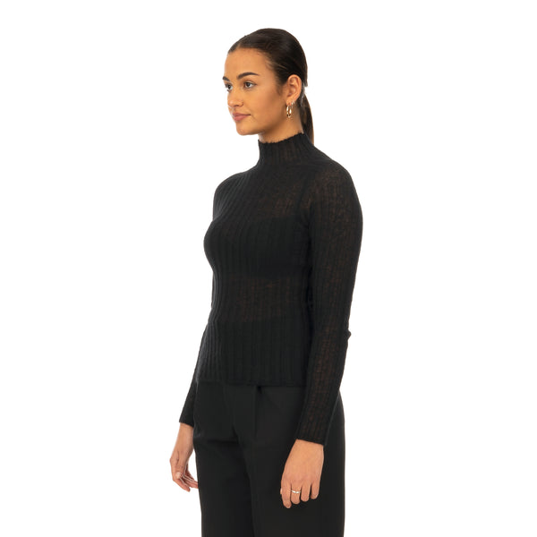 AMBUSH | W High Neck Knit Top Black - Concrete