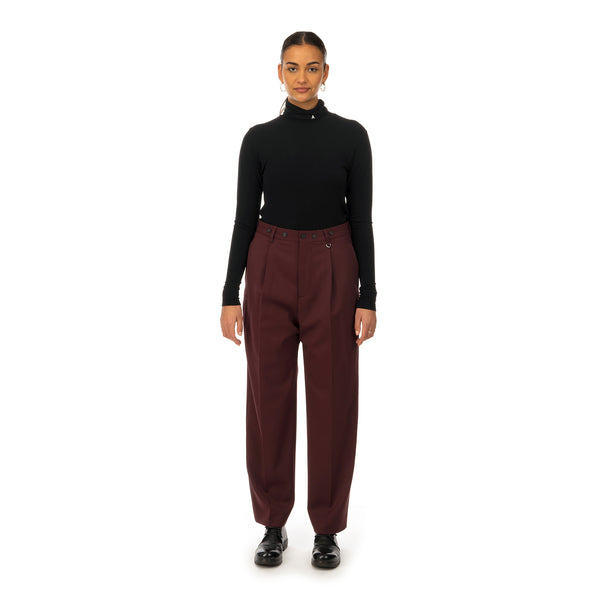 AMBUSH | W High Waist Relaxed Trousers Wine - Concrete