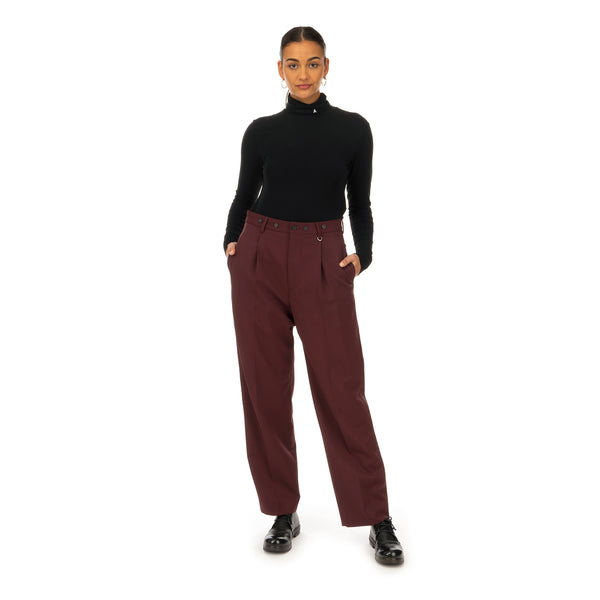 AMBUSH | W High Waist Relaxed Trousers Wine - Concrete
