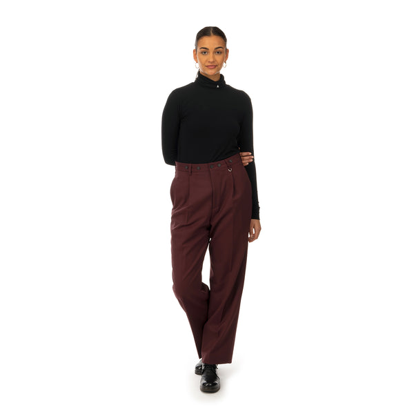 AMBUSH | W High Waist Relaxed Trousers Wine - Concrete