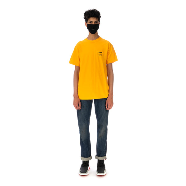 Akomplice | Love Over Fear Embroidered T-Shirt Gold - Concrete