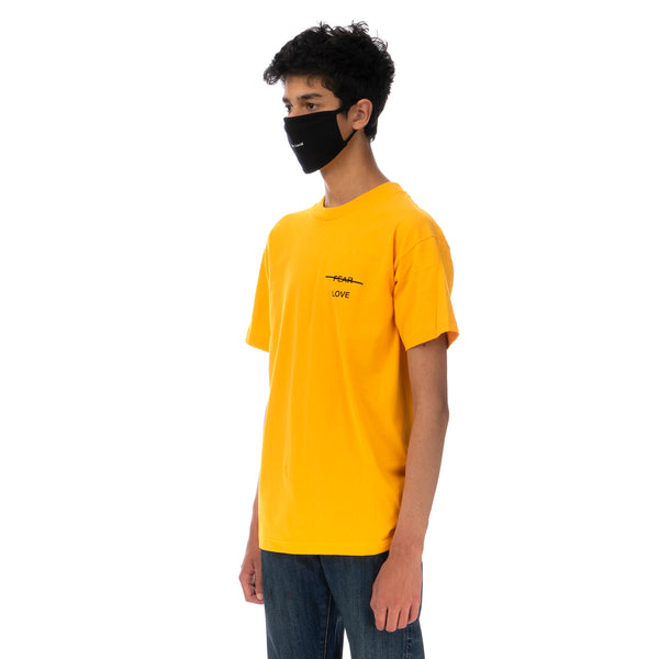 Akomplice | Love Over Fear Embroidered T-Shirt Gold - Concrete