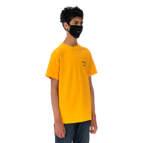 Akomplice | Love Over Fear Embroidered T-Shirt Gold - Concrete