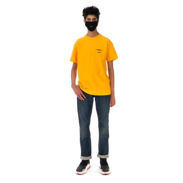Akomplice | Love Over Fear Embroidered T-Shirt Gold - Concrete