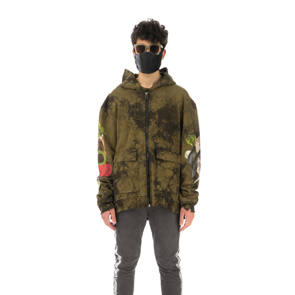 ALCHEMIST | Amazonia Utility Zip-Up Hoodie Kalamata Stone Wash - Concrete