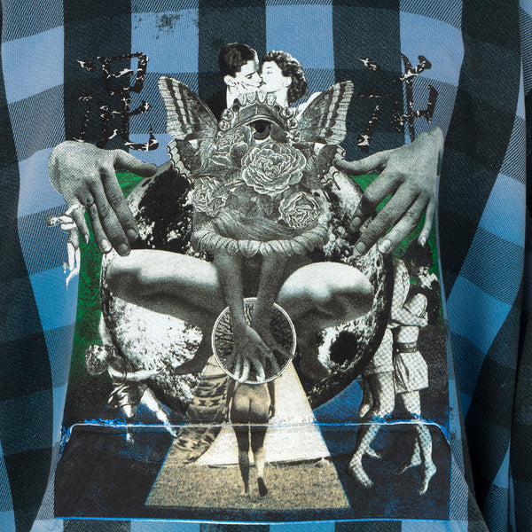 ALCHEMIST | Babylon Burning Hoodie Blue / Black Check - Concrete