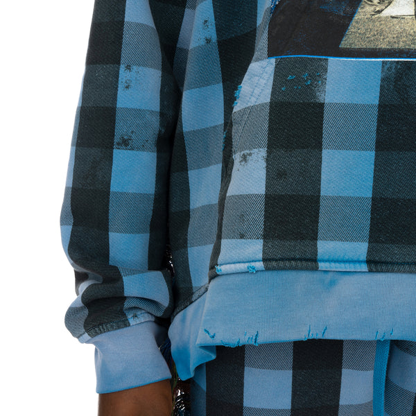 ALCHEMIST | Babylon Burning Hoodie Blue / Black Check - Concrete