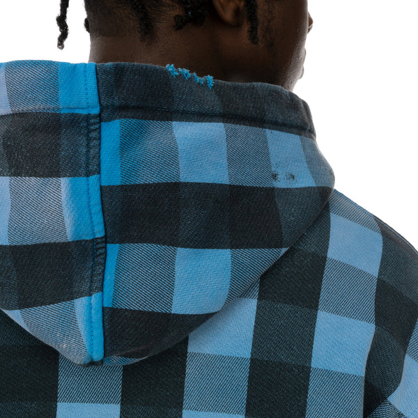 ALCHEMIST | Babylon Burning Hoodie Blue / Black Check - Concrete