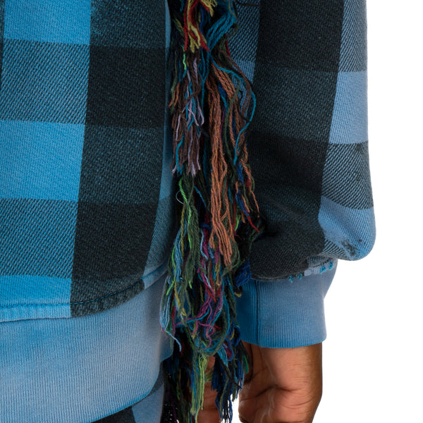 ALCHEMIST | Babylon Burning Hoodie Blue / Black Check - Concrete