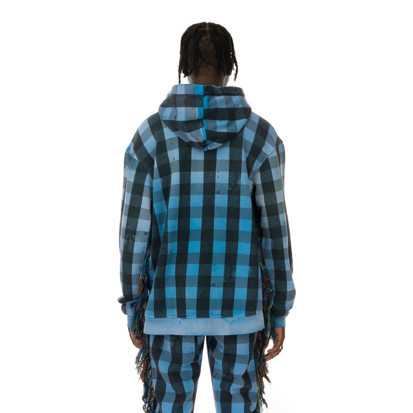 ALCHEMIST | Babylon Burning Hoodie Blue / Black Check - Concrete