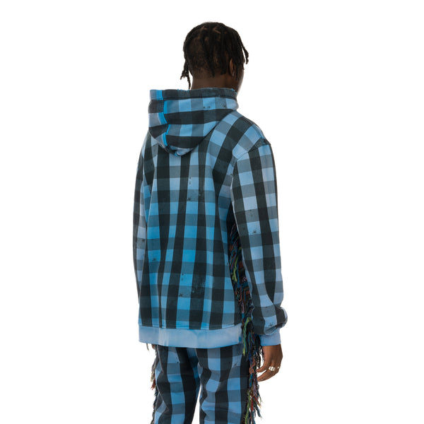 ALCHEMIST | Babylon Burning Hoodie Blue / Black Check - Concrete