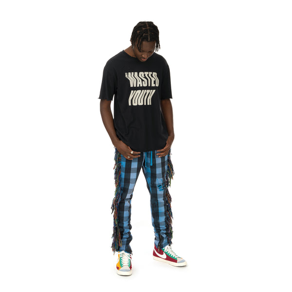 ALCHEMIST | I Wanna Be Sadated Joggers Blue / Black Check - Concrete